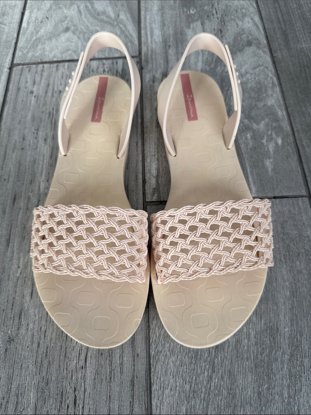 Ipanema Beige Braided Slingback Sandals